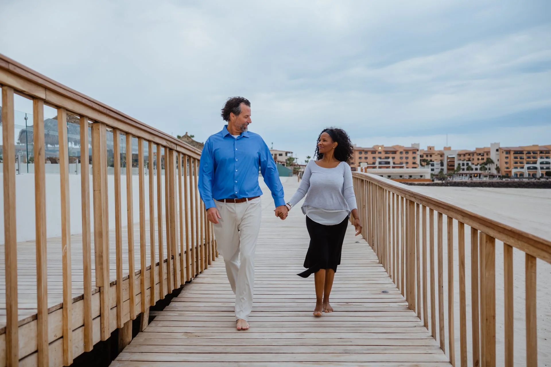 Patrick and Tamekia on the boardwalk in Puerto Peñasco